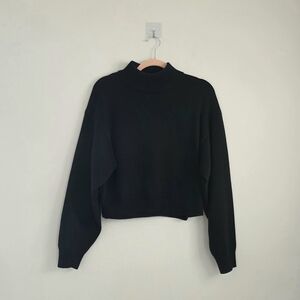 Aritzia Wilfred Black Wool Mockneck Sweater